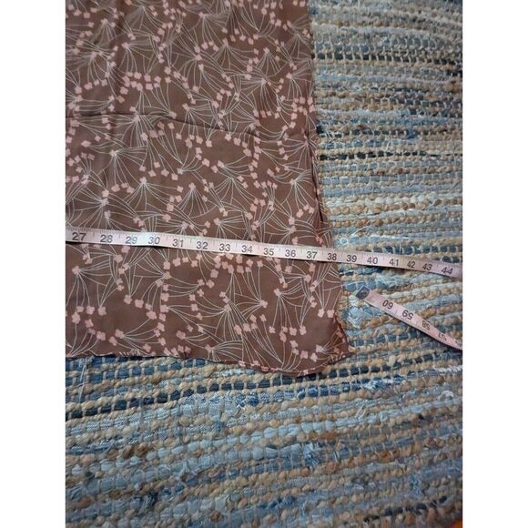 40x40 Brown Pink Floral Scarf Square Neck Shawl Chiffon Fairy Coquette Shabby Ch - Picture 5 of 5